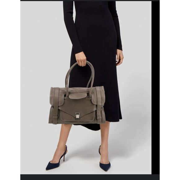 Proenza Schouler PS1 Keep All Taupe Satchel Italy Mushroom Taupe - Picture 11 of 11